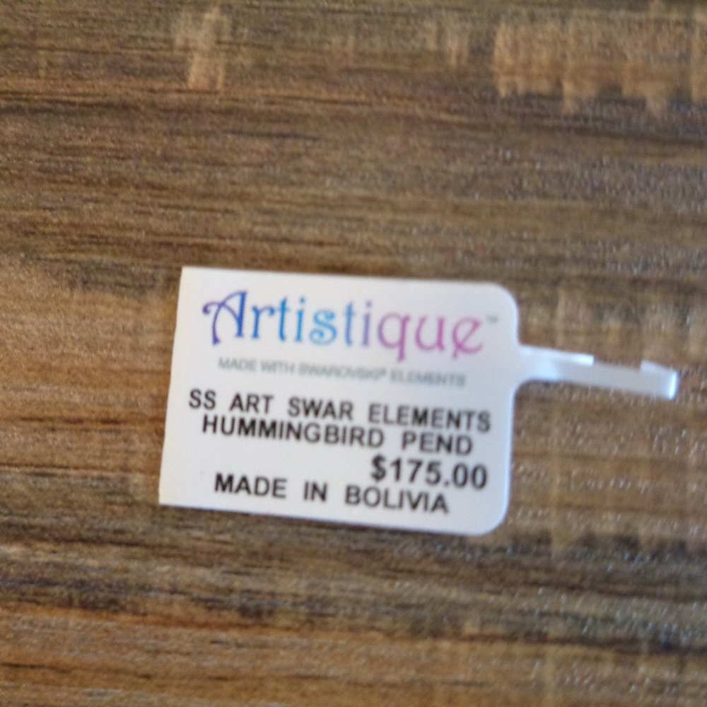 Artistique Sterling Silver Swarovski Crystal Bird Pendant w/Chain - Picture 7 of 13